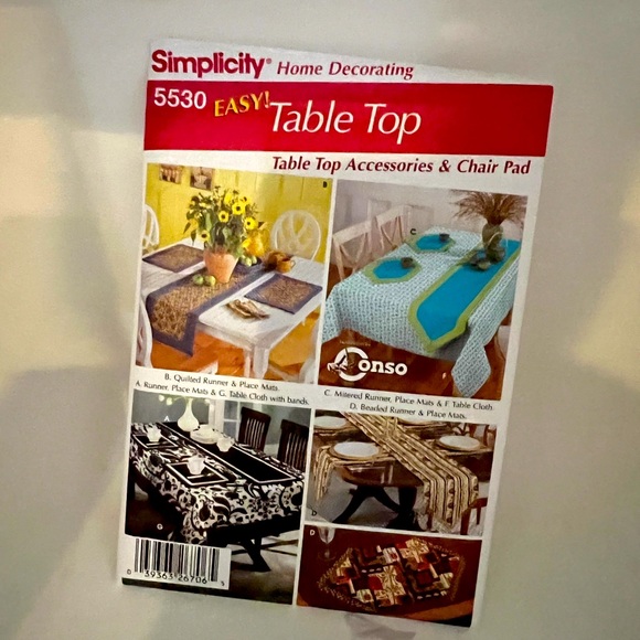 Simplicity Pattern 5530 -Table Top Accessories & Chair Pad - Picture 5 of 5